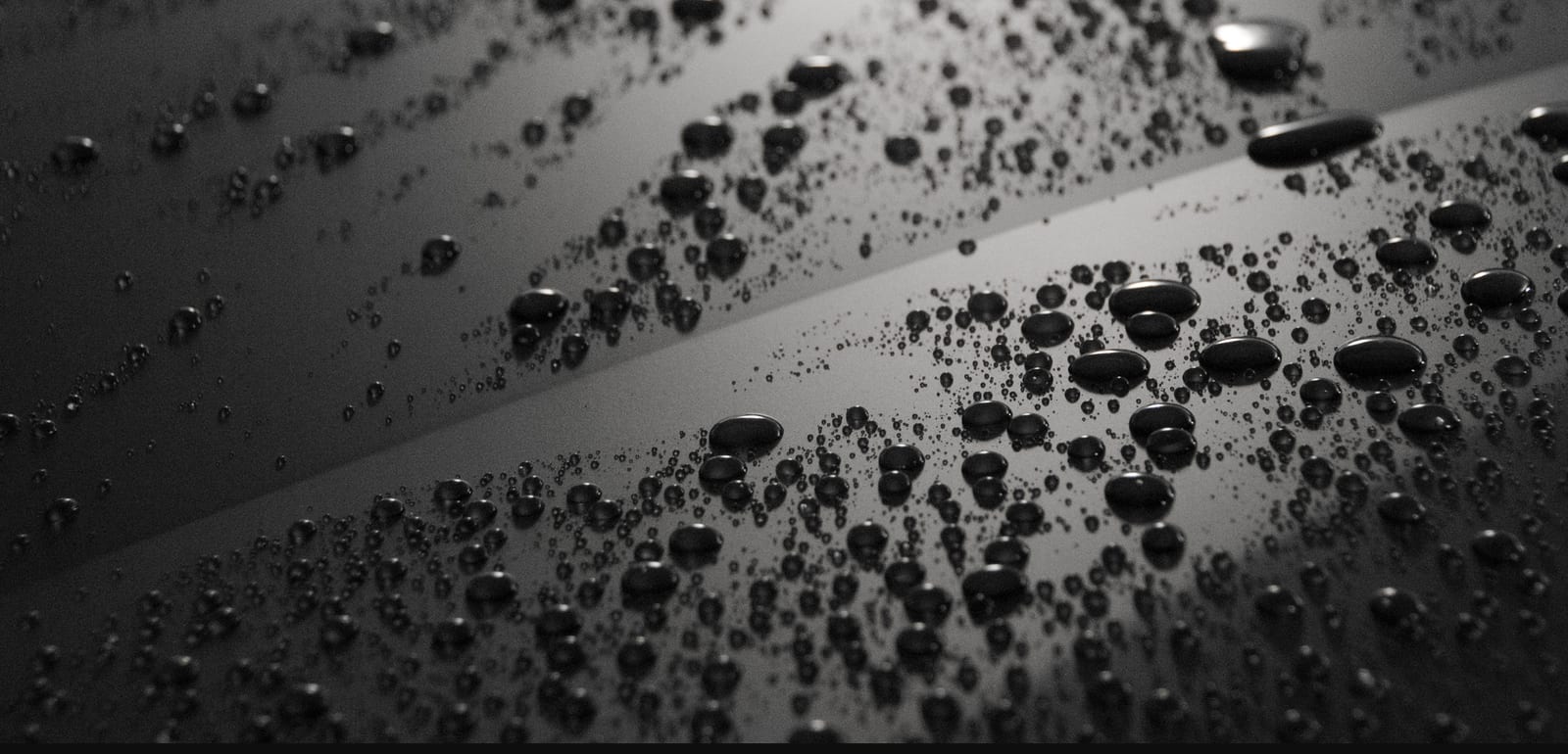 Water beading on a freshly ceramic-coated finish