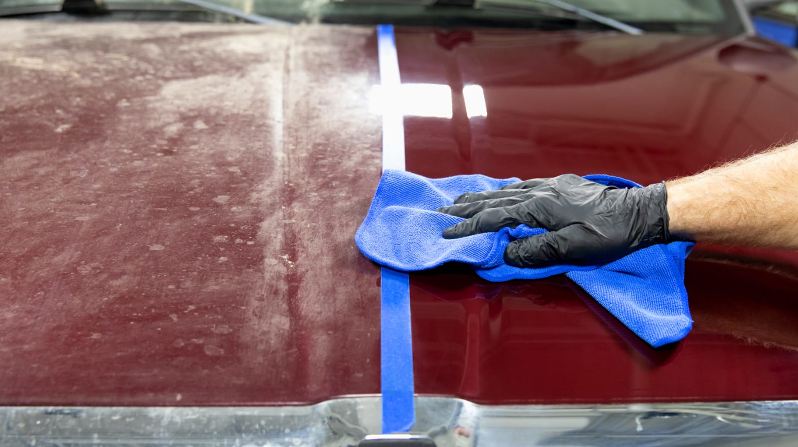 Technician deep cleaning an interior